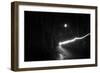 time exposure, beam of light at night, Germany-Benjamin Engler-Framed Photographic Print