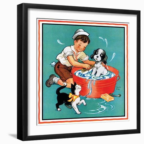 Time For a Bath - Child Life, June 1935-Clarence Biers-Framed Giclee Print