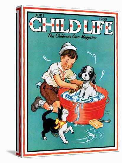 Time For a Bath - Child Life, June 1935-Clarence Biers-Stretched Canvas