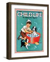 Time For a Bath - Child Life, June 1935-Clarence Biers-Framed Giclee Print