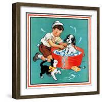 Time for a Bath - Child Life-Clarence Biers-Framed Giclee Print