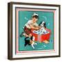 Time for a Bath - Child Life-Clarence Biers-Framed Giclee Print