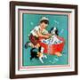 Time for a Bath - Child Life-Clarence Biers-Framed Giclee Print