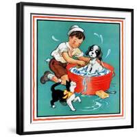 Time for a Bath - Child Life-Clarence Biers-Framed Giclee Print