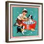 Time for a Bath - Child Life-Clarence Biers-Framed Giclee Print