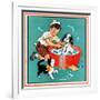 Time for a Bath - Child Life-Clarence Biers-Framed Giclee Print