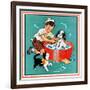 Time for a Bath - Child Life-Clarence Biers-Framed Giclee Print