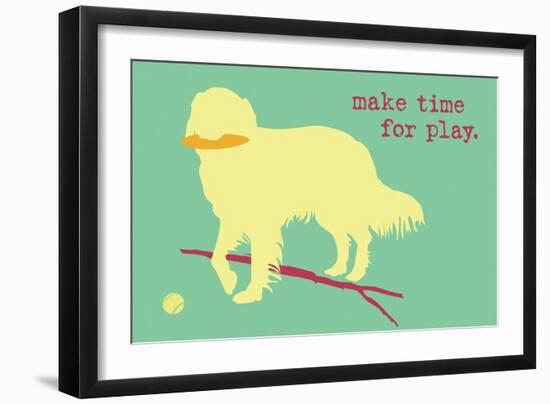 Time For Play - Green Version-Dog is Good-Framed Art Print