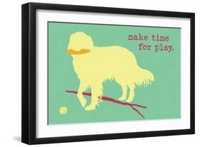 Time For Play - Green Version-Dog is Good-Framed Art Print