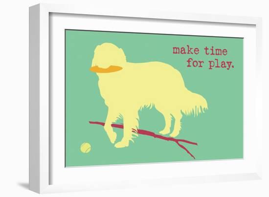 Time For Play - Green Version-Dog is Good-Framed Art Print