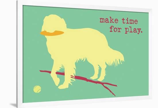 Time For Play - Green Version-Dog is Good-Framed Art Print