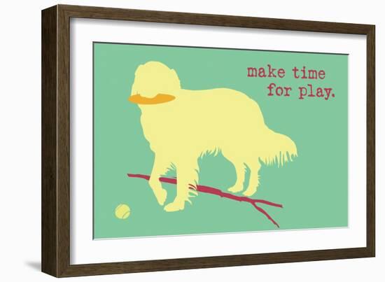 Time For Play - Green Version-Dog is Good-Framed Premium Giclee Print