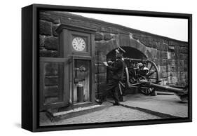 Time Gun at Edinburgh Castle 1945-George Greenwell-Framed Stretched Canvas