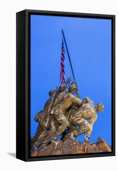 Time Lapse of the Statue of Iwo Jima U S Marine Corps Memorial at Arlington National Cemetery-Gavin Hellier-Framed Stretched Canvas