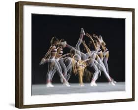 Time Lapsed Photo of Woman Performing a Flip-null-Framed Photographic Print