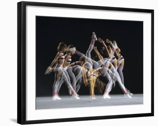 Time Lapsed Photo of Woman Performing a Flip-null-Framed Photographic Print