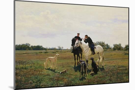 Time Off, Two Riders and Dogs, 1882-Nikolaj Kusnezow-Mounted Giclee Print