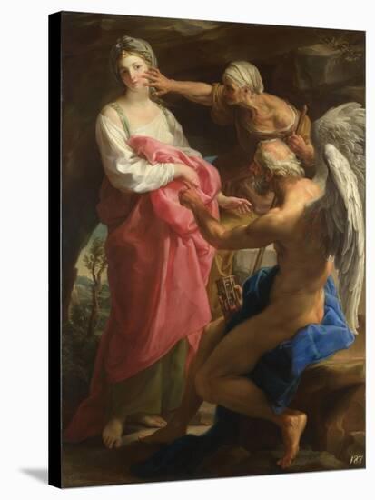 Time Orders Old Age to Destroy Beauty, 1746-Pompeo Girolamo Batoni-Stretched Canvas