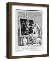 Time Smoking a Picture, 1761 (Engraving)-William Hogarth-Framed Giclee Print