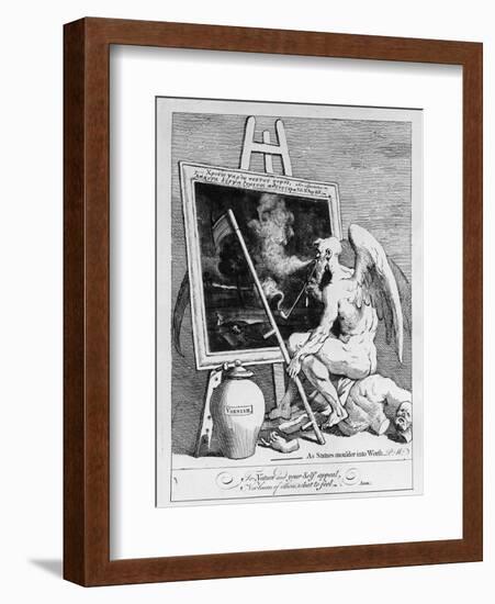 Time Smoking a Picture, 1761 (Engraving)-William Hogarth-Framed Giclee Print