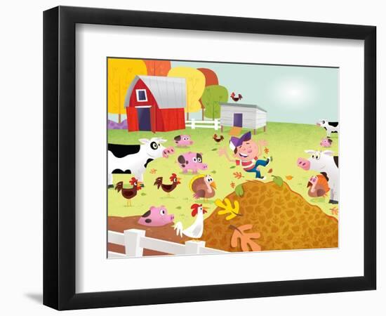 Time to Count - Farmyard - Turtle-Rob McClurkan-Framed Giclee Print