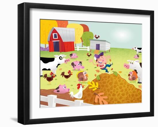 Time to Count - Farmyard - Turtle-Rob McClurkan-Framed Giclee Print