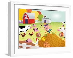 Time to Count - Farmyard - Turtle-Rob McClurkan-Framed Giclee Print