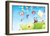 Time to Count - Kites - Turtle-Marcus Cutler-Framed Giclee Print