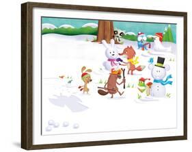 Time to Count-Snowmen - Turtle-Rob McClurkan-Framed Giclee Print