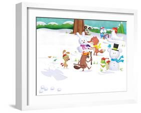 Time to Count-Snowmen - Turtle-Rob McClurkan-Framed Giclee Print