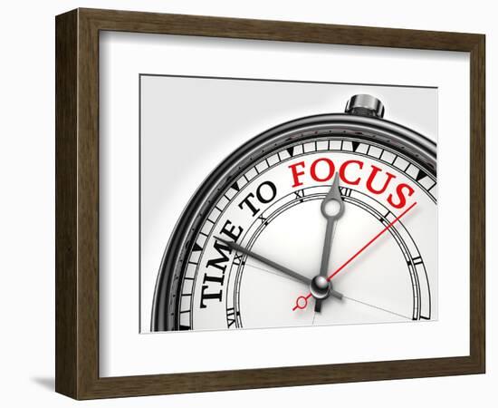 Time To Focus Concept Clock Closeup-donskarpo-Framed Art Print