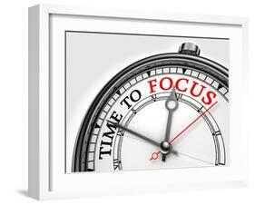 Time To Focus Concept Clock Closeup-donskarpo-Framed Art Print