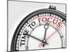 Time To Focus Concept Clock Closeup-donskarpo-Mounted Art Print
