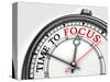 Time To Focus Concept Clock Closeup-donskarpo-Stretched Canvas