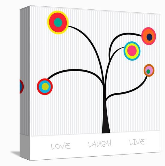 Time Tree, Laugh, Live-null-Stretched Canvas