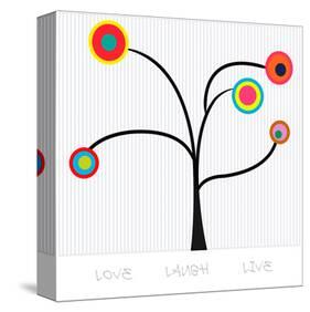 Time Tree, Laugh, Live-null-Stretched Canvas