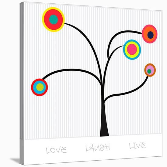 Time Tree, Laugh, Live-null-Stretched Canvas