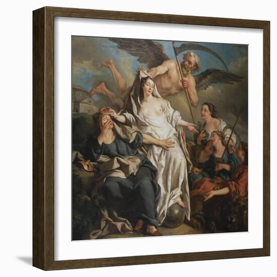 Time Unveiling Truth-Jean Francois de Troy-Framed Giclee Print