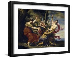 Time Vanquished by Hope, Love and Beauty, 1627-Simon Vouet-Framed Giclee Print