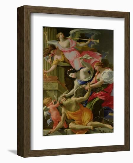 Time Vanquished by Love, Venus and Hope, circa 1645-46-Simon Vouet-Framed Giclee Print