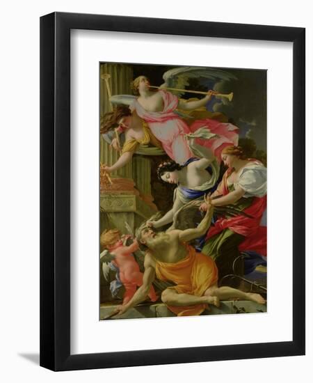 Time Vanquished by Love, Venus and Hope, circa 1645-46-Simon Vouet-Framed Giclee Print