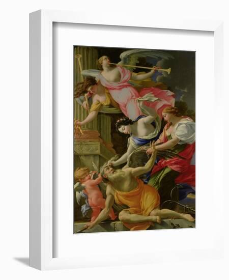 Time Vanquished by Love, Venus and Hope, circa 1645-46-Simon Vouet-Framed Giclee Print