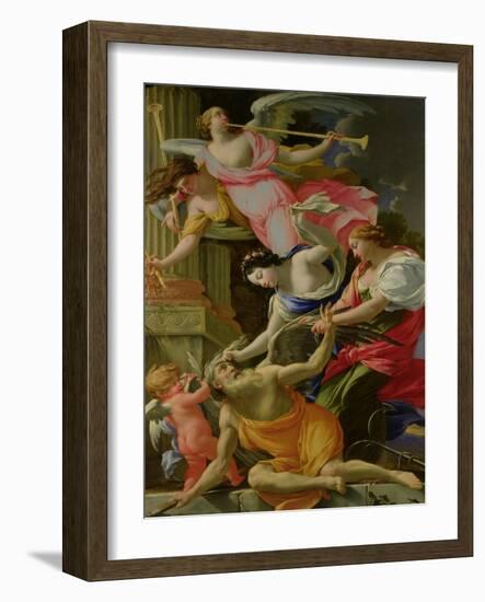 Time Vanquished by Love, Venus and Hope, circa 1645-46-Simon Vouet-Framed Giclee Print