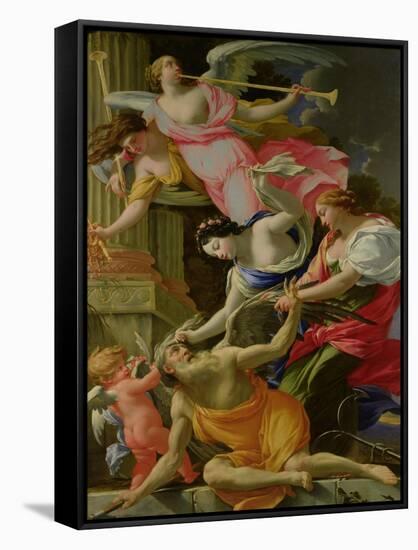 Time Vanquished by Love, Venus and Hope, circa 1645-46-Simon Vouet-Framed Stretched Canvas