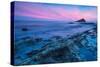 Timelapse Sunset and Blur Water at Atlantic Rocky Beach in Wembury Devon, Uk-Marcin Jucha-Stretched Canvas