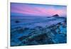 Timelapse Sunset and Blur Water at Atlantic Rocky Beach in Wembury Devon, Uk-Marcin Jucha-Framed Photographic Print