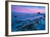 Timelapse Sunset and Blur Water at Atlantic Rocky Beach in Wembury Devon, Uk-Marcin Jucha-Framed Photographic Print