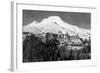 Timerline Lodge and Mt. Hood Photograph - Mt. Hood, OR-Lantern Press-Framed Art Print