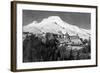 Timerline Lodge and Mt. Hood Photograph - Mt. Hood, OR-Lantern Press-Framed Art Print