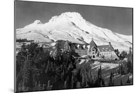 Timerline Lodge and Mt. Hood Photograph - Mt. Hood, OR-Lantern Press-Mounted Art Print